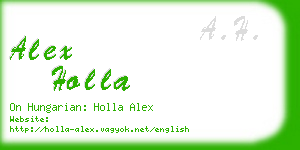 alex holla business card